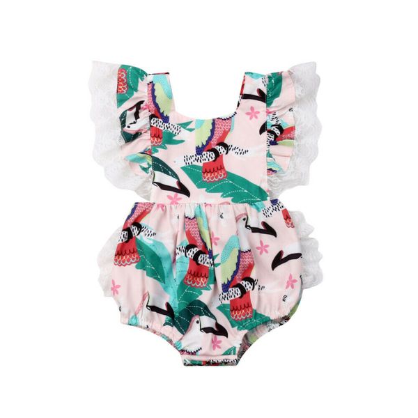 

fashion sweet newborn baby girl flower romper bodysuit jumpsuit summer outfits lace romper bodysuit jumpsuit outfits sunsuit, White