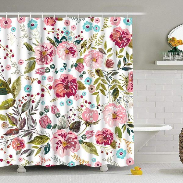 

modern bathroom shower curtain colorful flower shower curtains durable fabric bath curtain mildew resistant waterproof new year