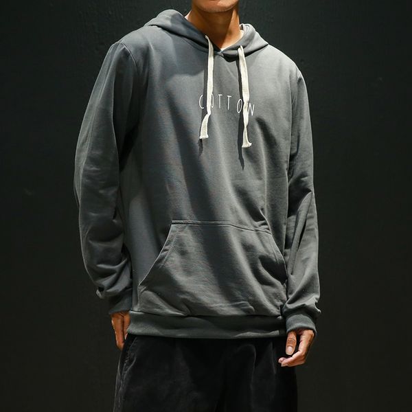 

dropshipping 2019 mens streetwear hooded cotton sweatshirt men autumn slim fit sweatshirt casual solid pocket male pullover, Black