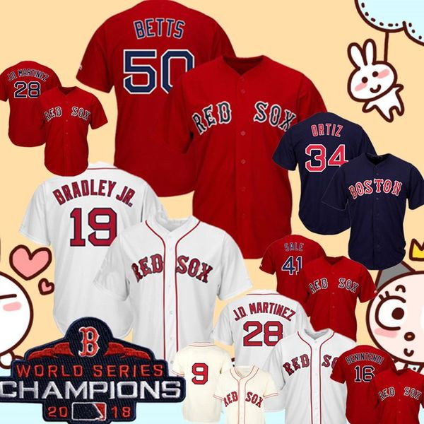 

Red Sox 19 Jackie Bradley Jr. Jersey #50 Mookie Betts 41 Chris Sale 15 Dustin Pedroia 9 Ted Williams Baseball Jerseys