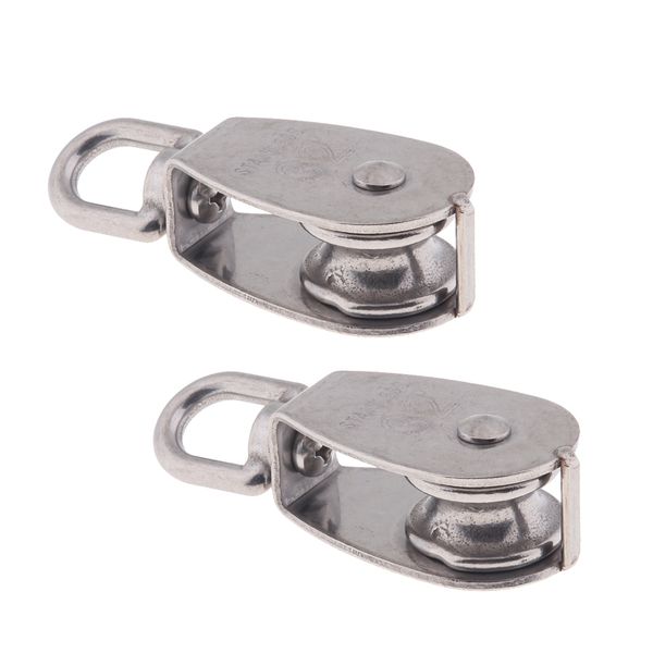 

2pcs 304 stainless steel single swivel pulley block with swivel eye m32