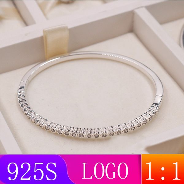 

лмзс [оптовые] s925 sterling silver 2019 winter новые 1: 1 потрясающей свет браслет повелительница подарки diy оригинальных украшений, Black
