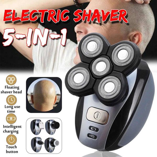 

compact electric 5-head bald head shaver eu standard rechargeable bald hair clipper ipx7 mini trimmer razors women bikini lines