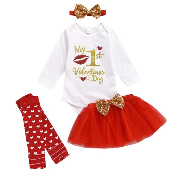 

baby girl clothes long sleeve baby clothing letter infant girl clothing solid tutu skirt+headband newborn clothes set ropa niña, White