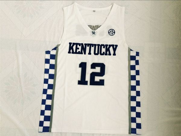 

kentucky wildcats #12 towns jersey college basketball jerseys - white, Black