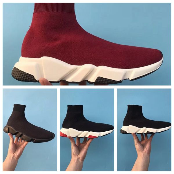 

designer sneakers speed trainer black red gypsophila triple black fashion flat sock boots casual shoes speed trainer runner with dust bag