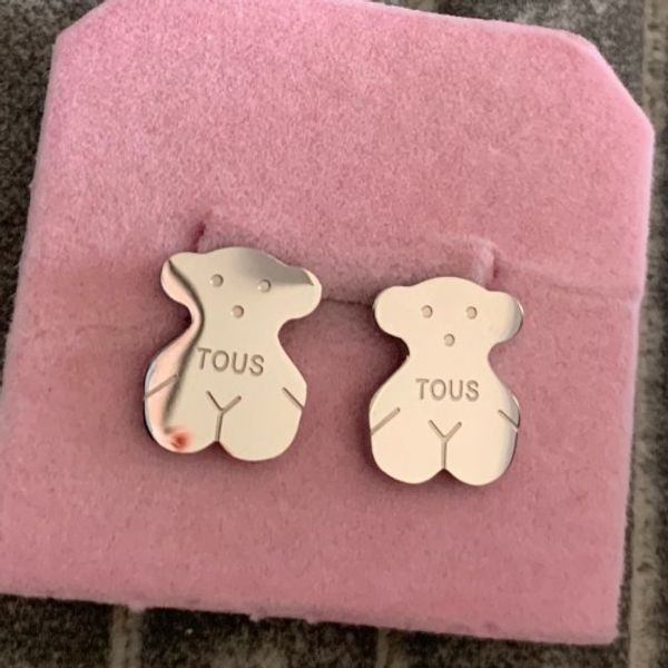 

new cute 18k silver rose gold 316l stainless steel ear stud earring wedding jewelry for women girls spain jewelry ing, Golden;silver