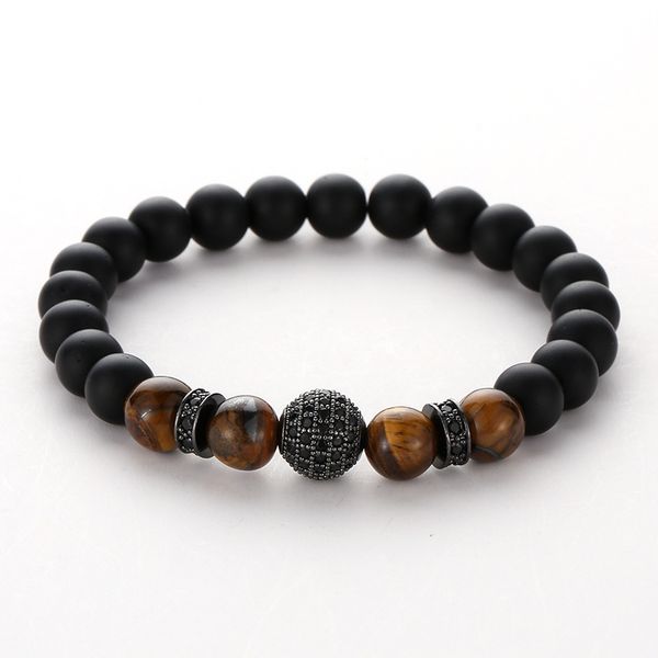 

2019 мужчины женщины классический черный grit бисера браслеты браслет о себе micro inlay циркон болл металлическая фурнитура ювелирная парти, Black