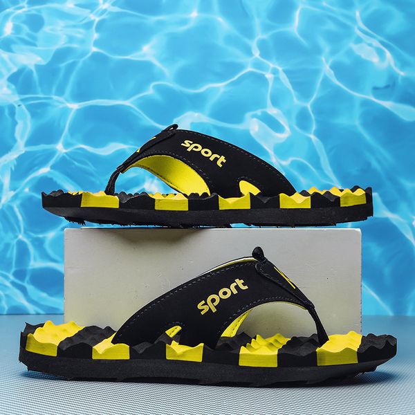 

fashion men slippers summer men flip flop outdoor beach slipper comfortable non slip pantuflas chanclas hombre zapatos de hombre, Black