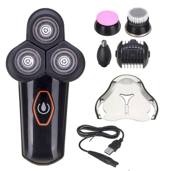 

5pcs wet&dry rechargeable electric shavers hair clipper cordless shaver nose hair trimmer facial cleanser foot grinding machine