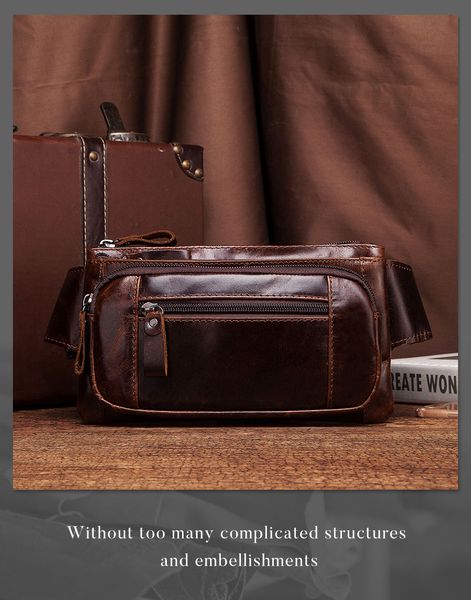 

vintage 100% cowhide genuine leather men waist bag male packs belt loops chest bag mobile phone holder pouch male purse