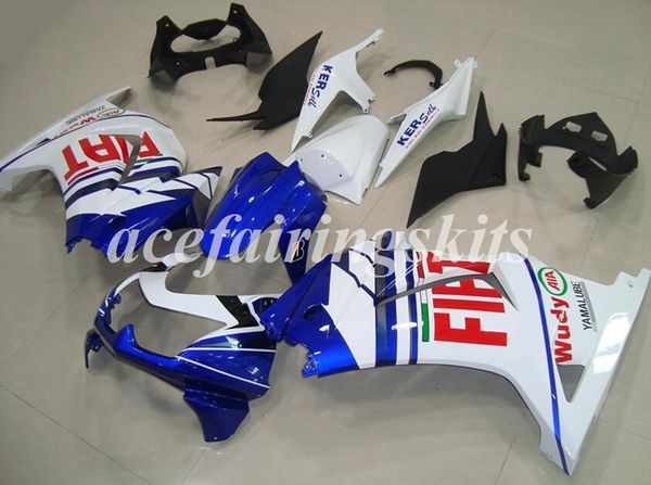 

4 gifts injection mold new abs motorcycle full fairings set fit for kawasaki ninja250r ex250 zx250r 250 2008 - 2014 body set blue white