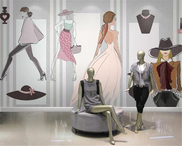 

3d modern wallpaper modern minimalist fashion high-end clothing store mall background wall painting hd wallpaper