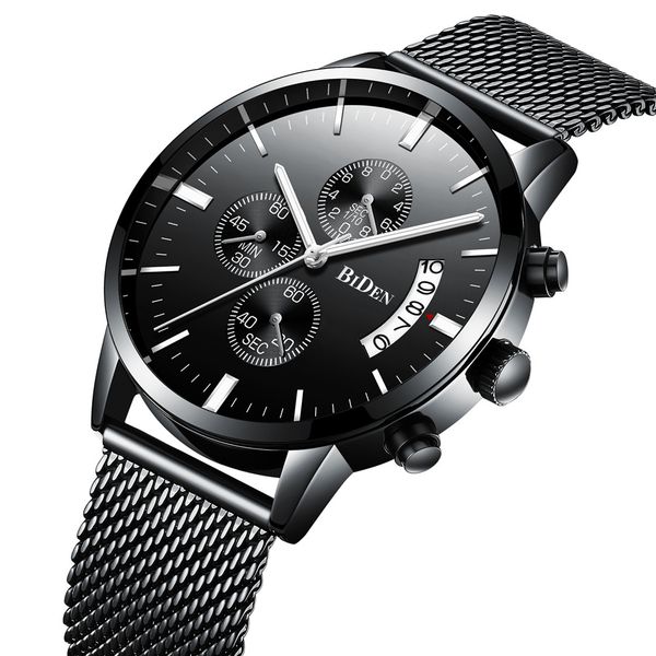 

Mens Watches Top Waterproof Thin Clock Male Steel Strap Fashion Casual Quartz Watch Men Date Sports Slim Wristwatch