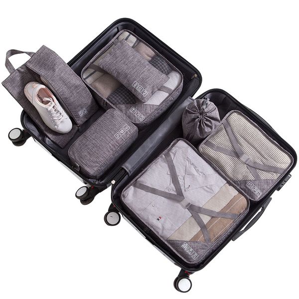 

7pcs/set travel organizer bag clothes pouch portable storage bags case luggage suitcase chic bags use travel accessories