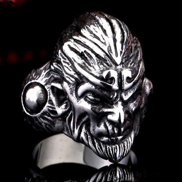 

fashion jewelry men ring punk classical classicaking 18k gold plated vintage desinger rings rock luxury rings retro trendy hip hop male ring, Golden;silver