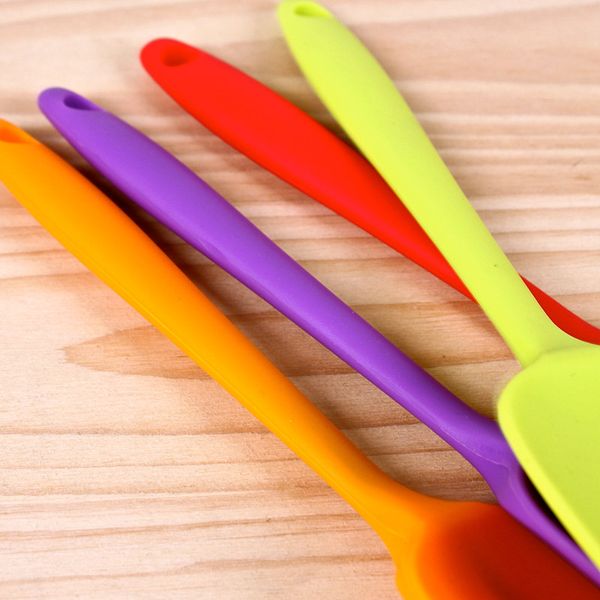

universal heat resistant integrate handle silicone spoon scraper spatula ice cream cake kitchen tool utensil