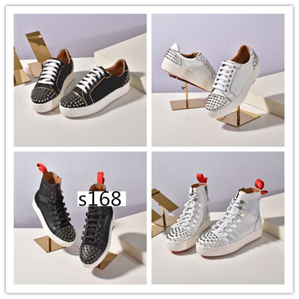 

wholesale new krystal spike sock donna sneakers designer mens red bottoms shoes womens rivet flat shoes5, Black