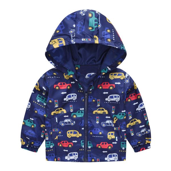 

2019 spring autumn kids jackets girls windbreaker print hoodie boys coats baby outerwear casaco menina flower cat enfant blazer, Blue;gray
