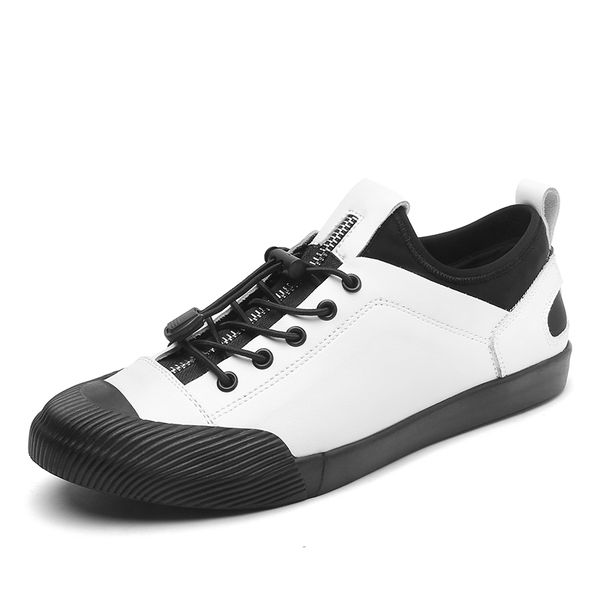 

genuine cow leather men sneakers comfortable fashion casual male shoes black white fashion sneakers men shoes