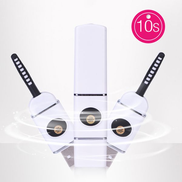 

electric heated eyelash curler portable eye lashes curling tool+comb u disk usb connector charge curled lashes clip makeup tools