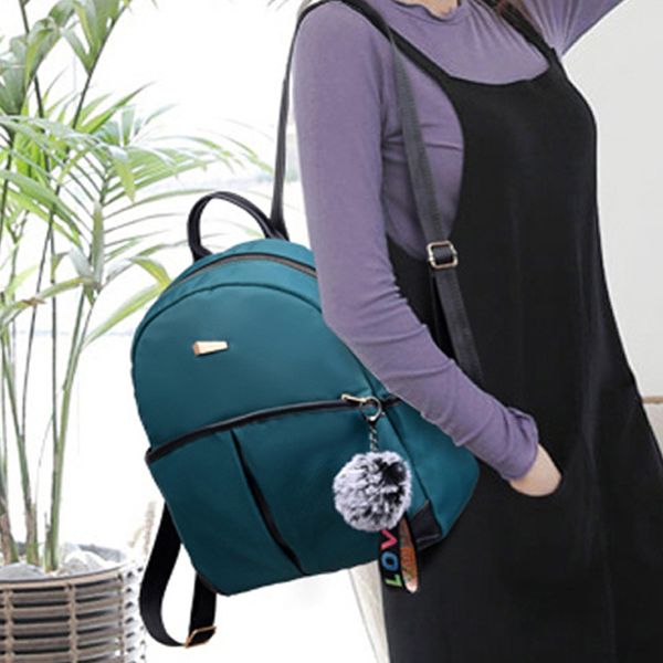 

2020 new fashion women backpack oxford mini daypack girls bag purse hairball small backpack for women designer sac a dos