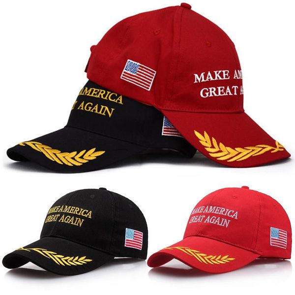 

make the united states a hat again donald trump republican flag + wheat ears adjustable cap 2018 polo hat for president hat, White