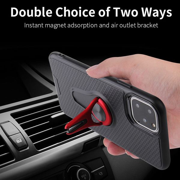 

phone case for iphone 11 pro max xs max xr with car airvent mount stand for samsung note10 s9 s10 plus