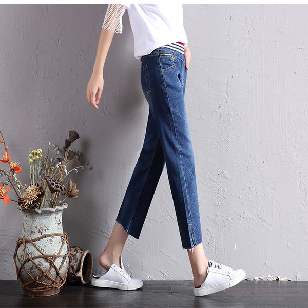 

dark blue spring, summer, new easing nine points straight jeans