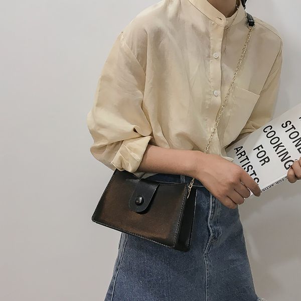 

повседневная мода 2019 лето женщин joker одно плечо перекинул замок цепи малые площади сумка телефон корзина