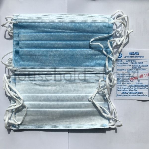 

dhl одноразовая маска защитная маска для лица синие ушные петли маски 10шт с сертификацией ce fda 3ply антипылевые водонепроницаемые маски