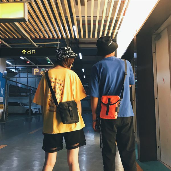 

2019 fashion casual messenger bag latest style khaki orange men's nylon material wallet travel bag