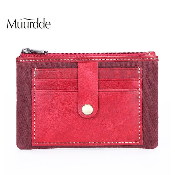 

2019 new fashion wallet women's leather wallet buckle small slim purse ladies id card bag slim, Red;black