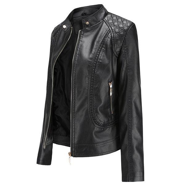 2020 2019 Pu Leather Biker Jacket Womens Spring And Autumn Coat