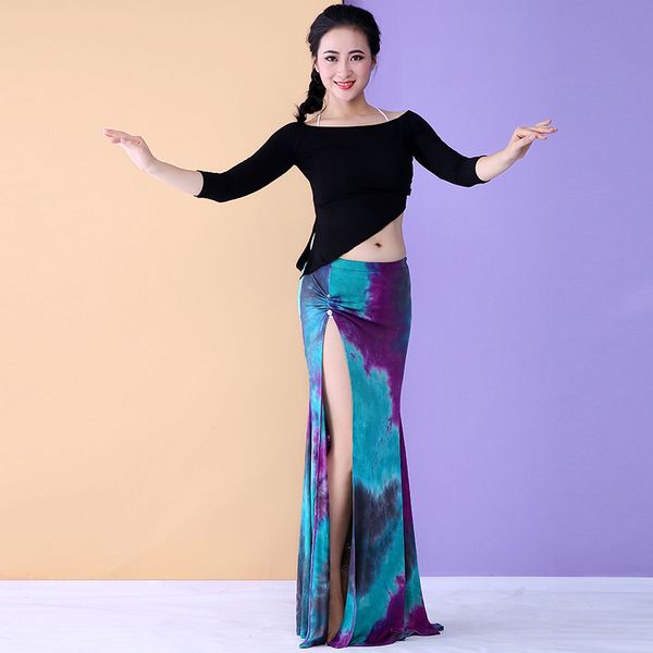 

bellydance 2 pcs clothes with long skirt sets women lady stage performance costumes oriental dancing dress 3 colors e0017, Black;red