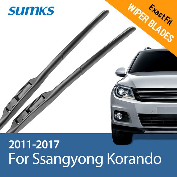 

sumks wiper blades for ssangyong korando 24"&16" fit hook arms 2011 2012 2013 2014 2015 2016 2017