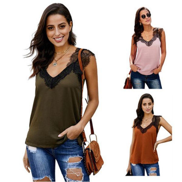 

Womens Designer Wide Lace Halter Tops Ladys Brand Solid Color Tank Top Women Fashion Casual Top Lady Daily Clothing Fashion Tees