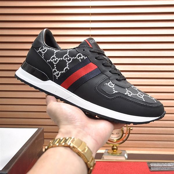 

luxury men black white low shoes genuine leather designer genuine leather casual shoes flats chaussure femme men homme soft movement, Red;white