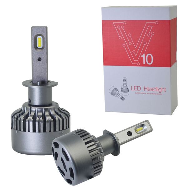 

new v10 h1 car led headlights 9600lm 120w 12v fog lights general headlights car led lights silent fans bulbs
