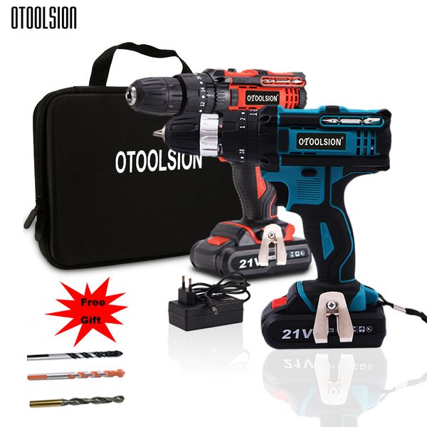 

21v 1500mah impact drill screwdriver wireless screwdriver cordless tools hammer drill electric battery impact screwdriver+ bits