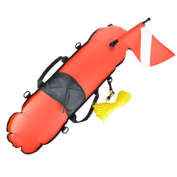 

spearfishing scuba diving inflation torpedo buoy signal float ball + diving flag iving gear equipment
