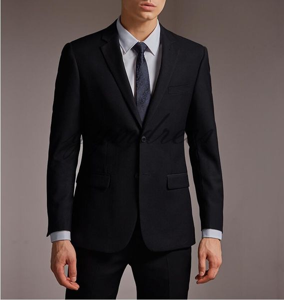 

2019 black men suits two buttons notched lapel wedding tuxedos formal business suits prom suit ( jacket+pants+tie ), Black;gray