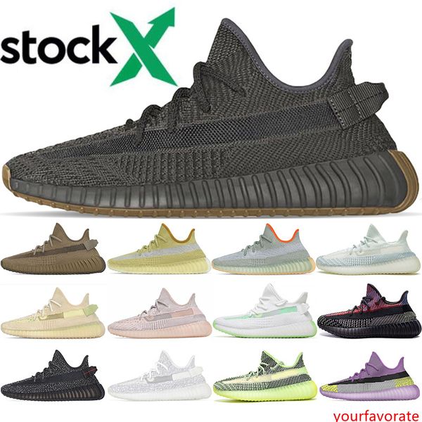 

cinder kanye west earth running shoes stock x yecheil yeezreel yeshaya cloud white black static reflective designer mens sneakers size 36-47
