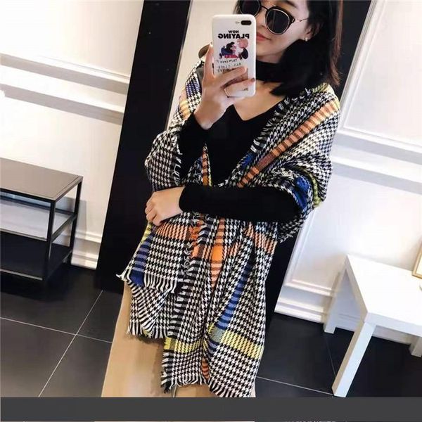 

модный бренд женский шарф, роскошный дизайн осенне-зимний кашемировый шарф, ощущение гладкости, высокое качество.180 * 70 см.тринадцать, Blue;gray