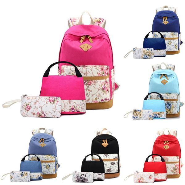 

teen kids girl women canvas lapshoulder bag school backpack rucksack bookbag