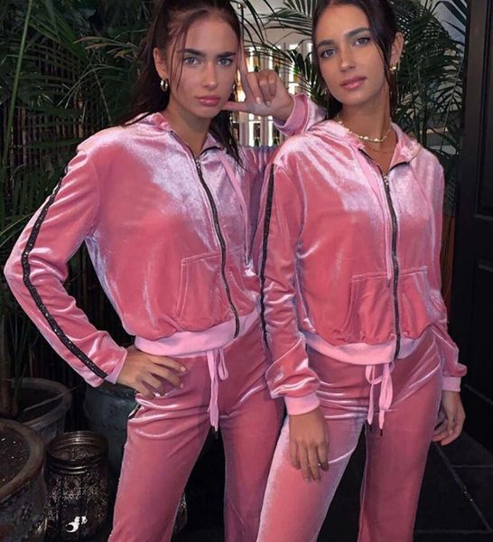 

new women's clothing pink girl sports suit long sleeves + trousers pink sport lounge wear ladies jogging suits, White
