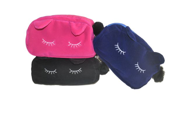 

cute pencil case carrying rong bu bao large-volume storgage bag playful cat cosmetic bag
