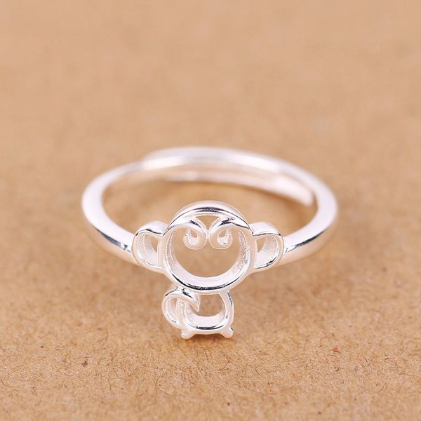 

brief cutout monkey 925 sterling silver stacking ring jzr317