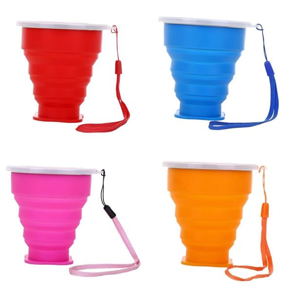 

4pcs foldable silicone travel coffee tea mug outdoor camping drink cups