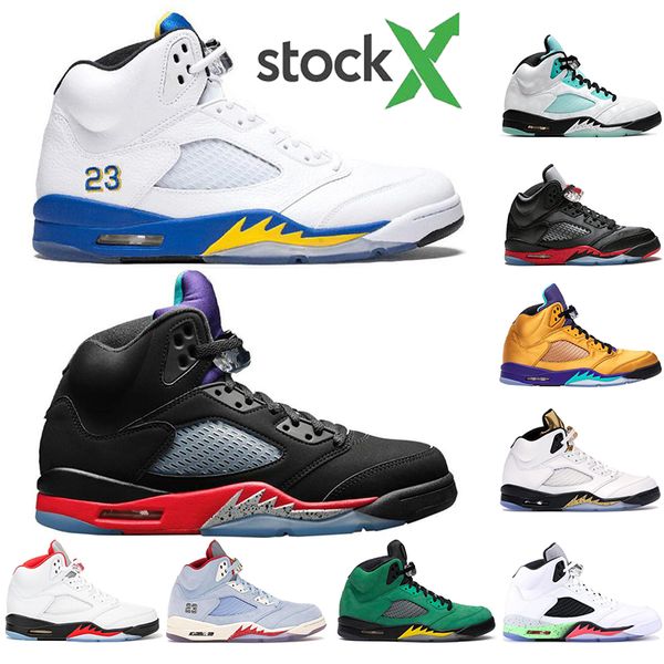 

with socks new jumpman 5s ice blue mens basketball shoes 5 laney bred red suede cement metallic black designer sport sneaker 41-47